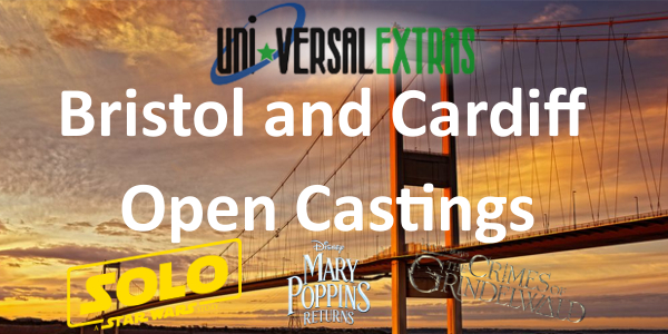 Uni-versal Extras are holding Open Casting Registration Days in Cardiff and Bristol for people to register as Film & TV extras in South Wales and South West England. Come to one of our events this April.